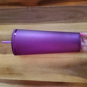 Starbucks 24 oz tumbler, matte purple with straw